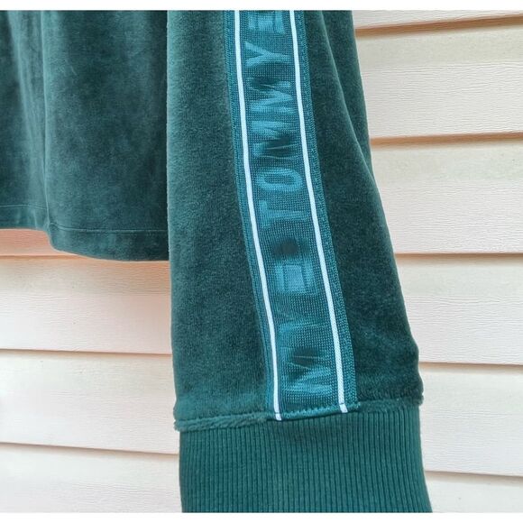 Tommy Hilfiger new tropical green velour, long sleeved, full zipper, sweater, S - Picture 9 of 11